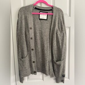 Aeropostale Women's Charcoal Cardigan Sweater